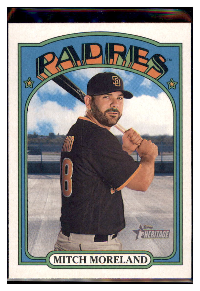 2021 Topps Heritage Mitch
  Moreland   San Diego Padres Baseball
  Card GMMGB simple Xclusive Collectibles   