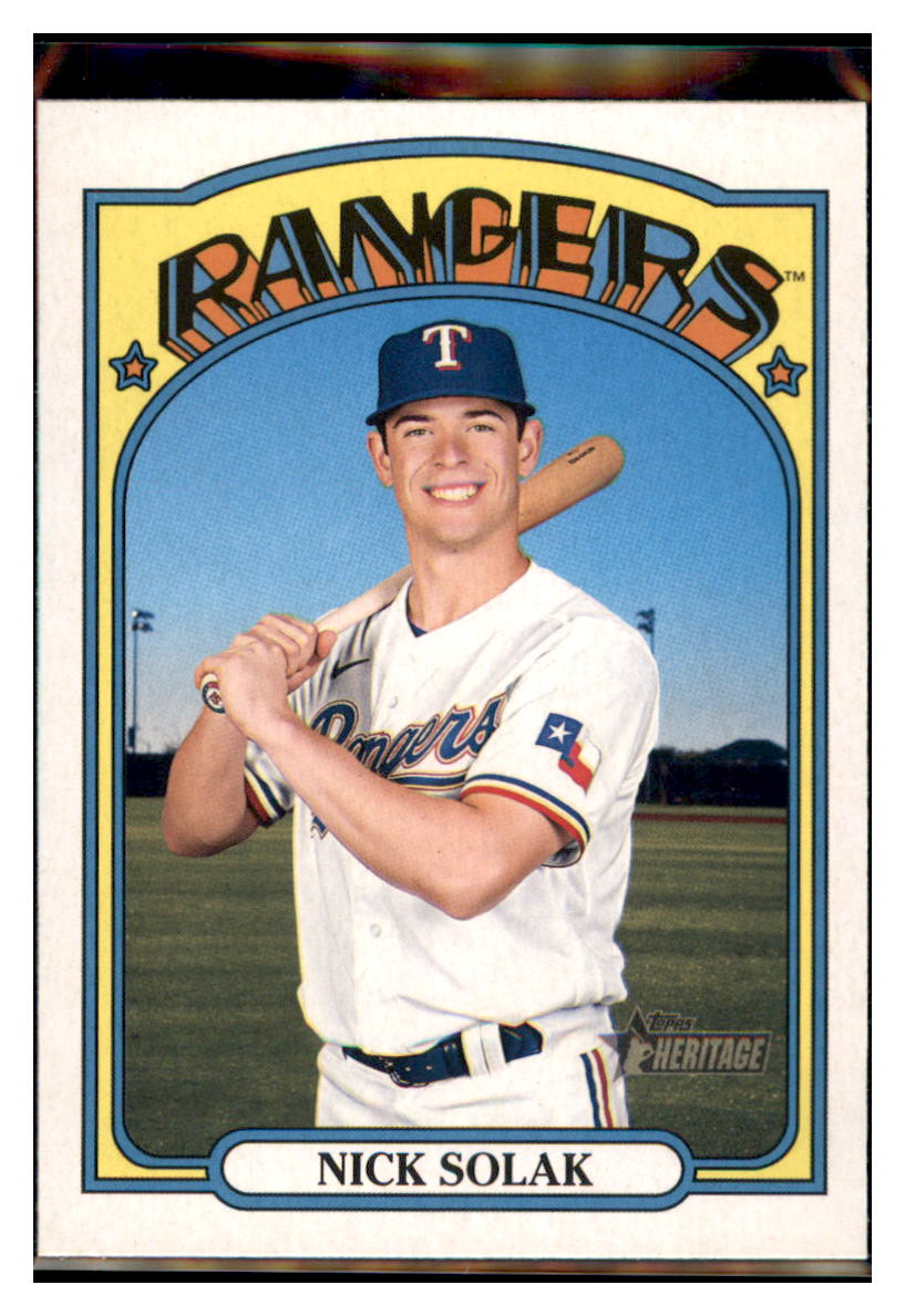 2021 Topps Heritage Nick
  Solak   Texas Rangers Baseball Card
  GMMGB simple Xclusive Collectibles   