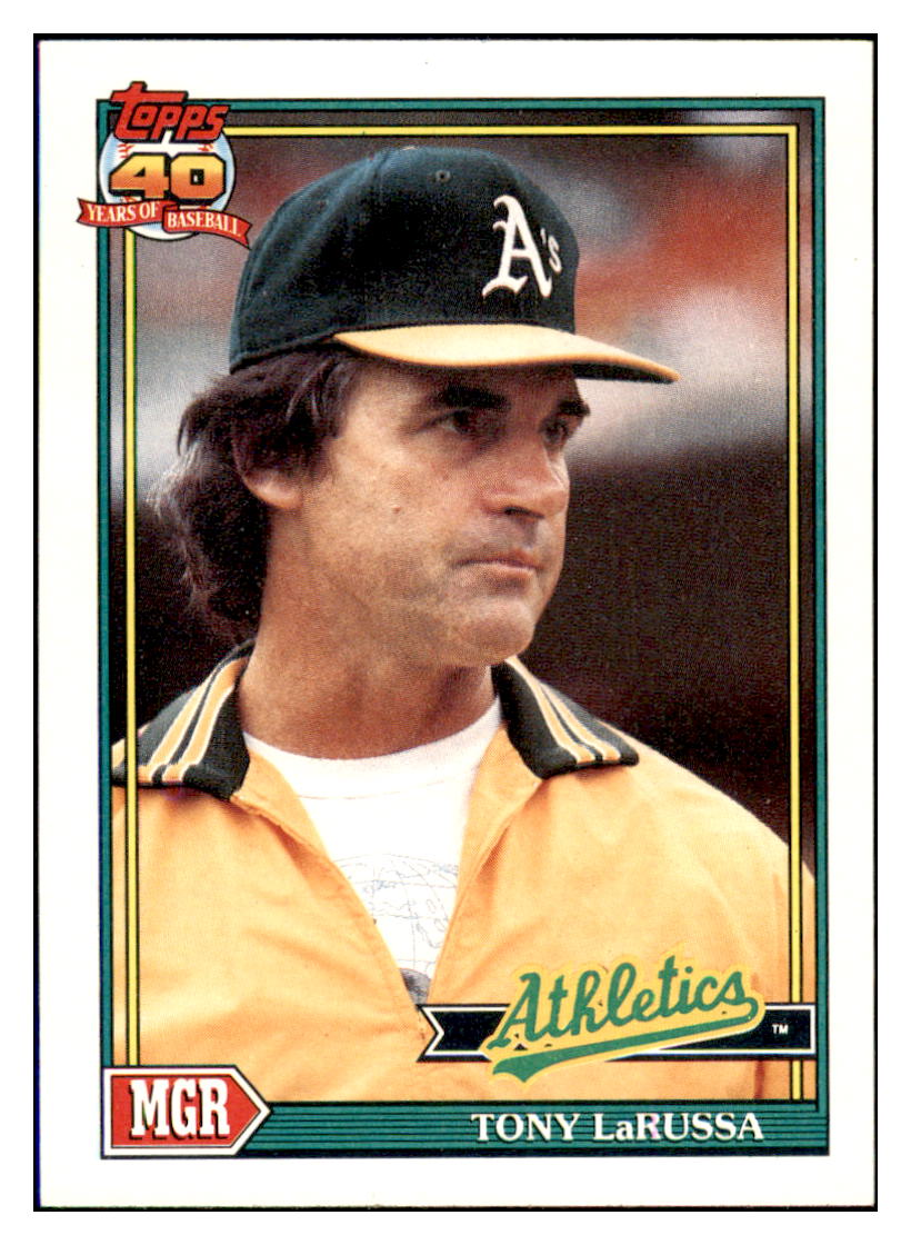 1991 Topps Tony LaRussa MGR, TL  Oakland Athletics Baseball Card GMMGC simple Xclusive Collectibles   
