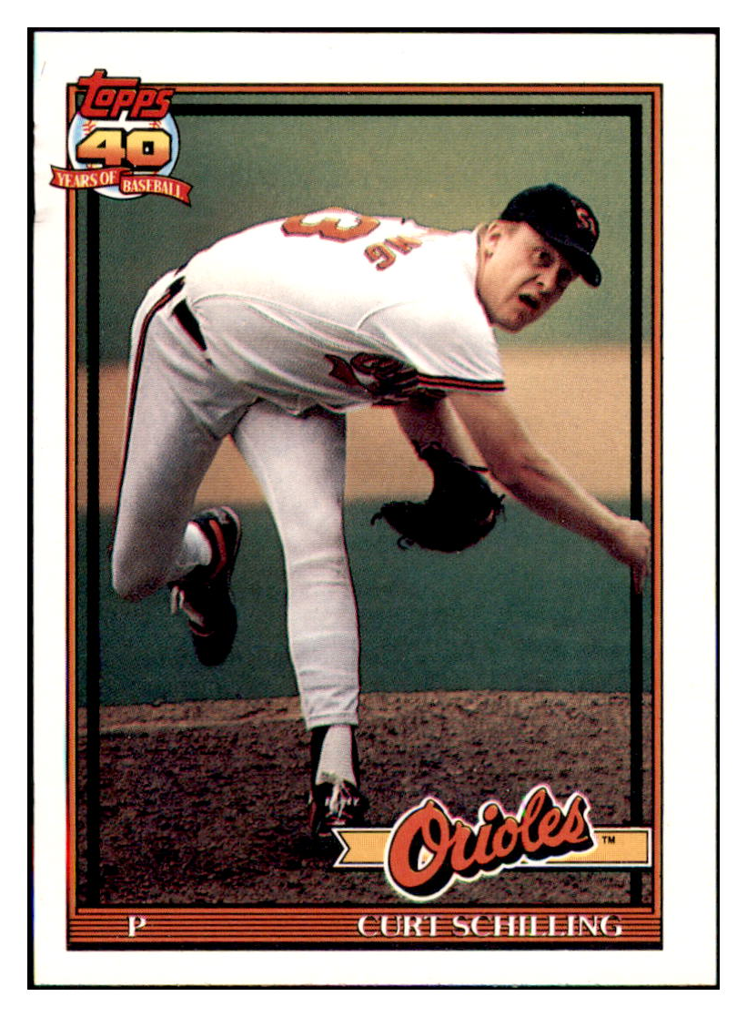 1991 Topps Curt
  Schilling    Baltimore Orioles Baseball
  Card GMMGC simple Xclusive Collectibles   