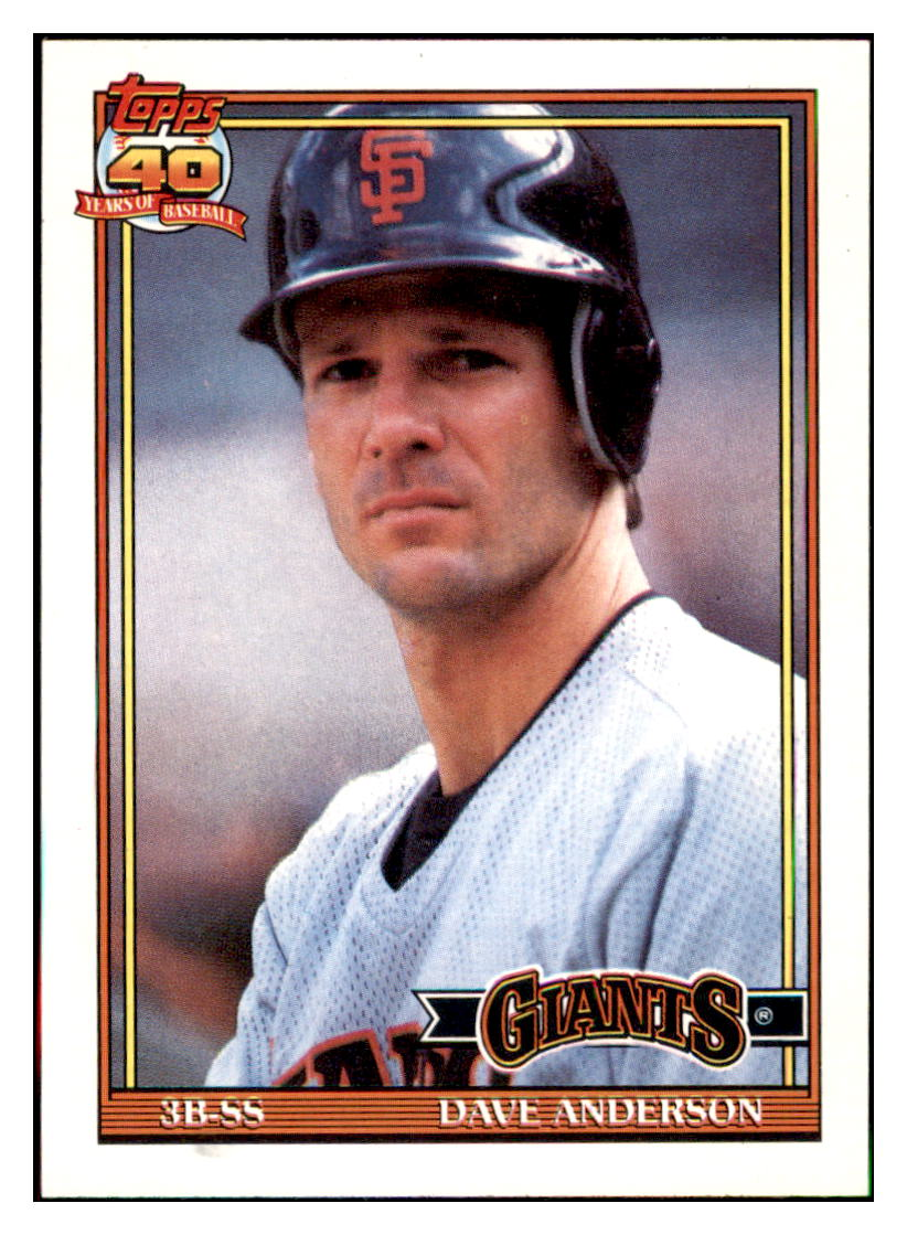 1991 Topps Dave
  Anderson    San Francisco Giants
  Baseball Card GMMGC simple Xclusive Collectibles   