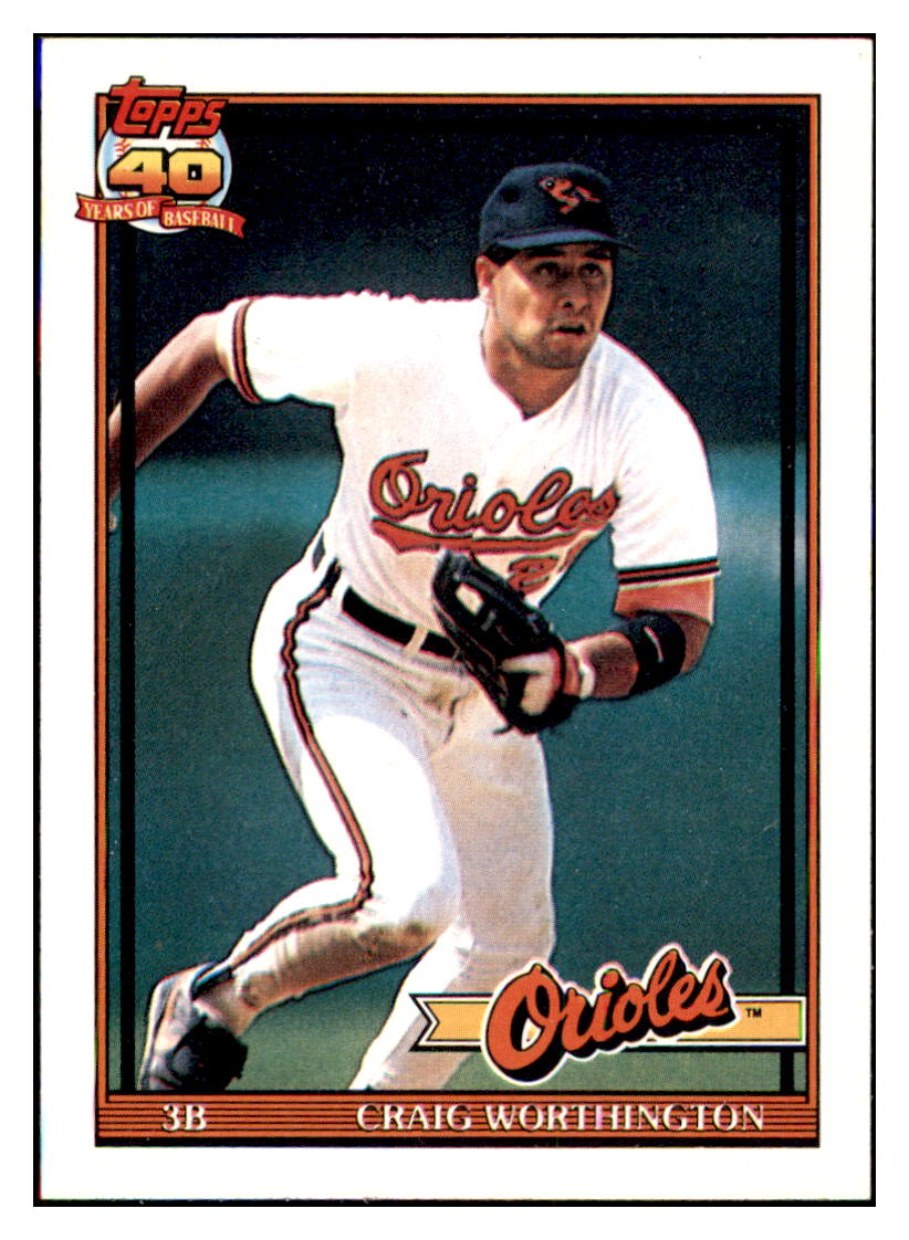 1991 Topps Craig
  Worthington    Baltimore Orioles
  Baseball Card GMMGC_1a simple Xclusive Collectibles   