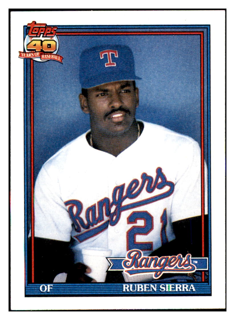 1991 Topps Ruben Sierra UER  Texas Rangers Baseball Card GMMGC simple Xclusive Collectibles   