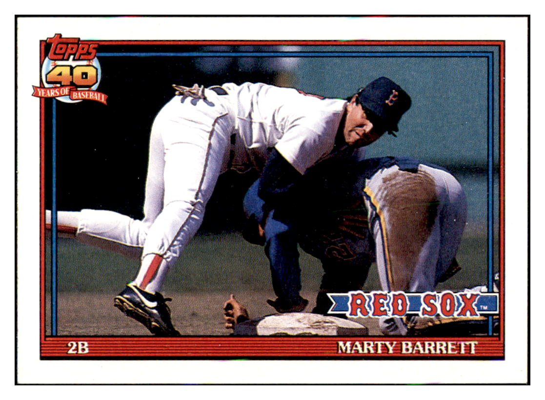 1991 Topps Marty
  Barrett    Boston Red Sox Baseball Card
  GMMGC simple Xclusive Collectibles   