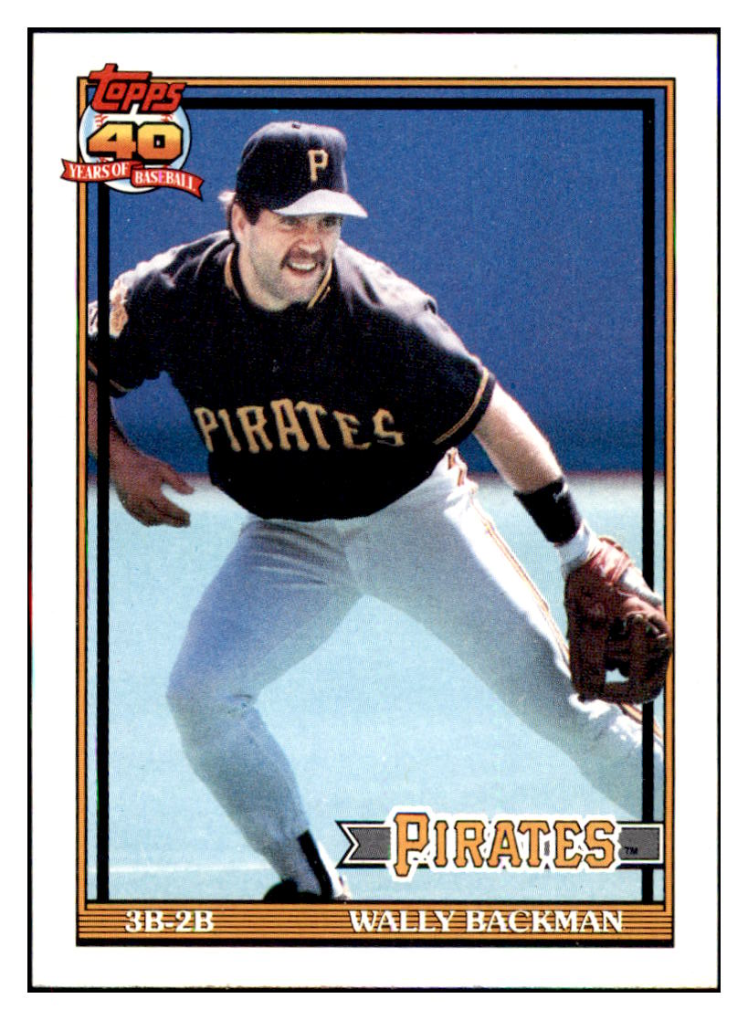 1991 Topps Wally Backman Pittsburgh
  Pirates Baseball Card GMMGC simple Xclusive Collectibles   