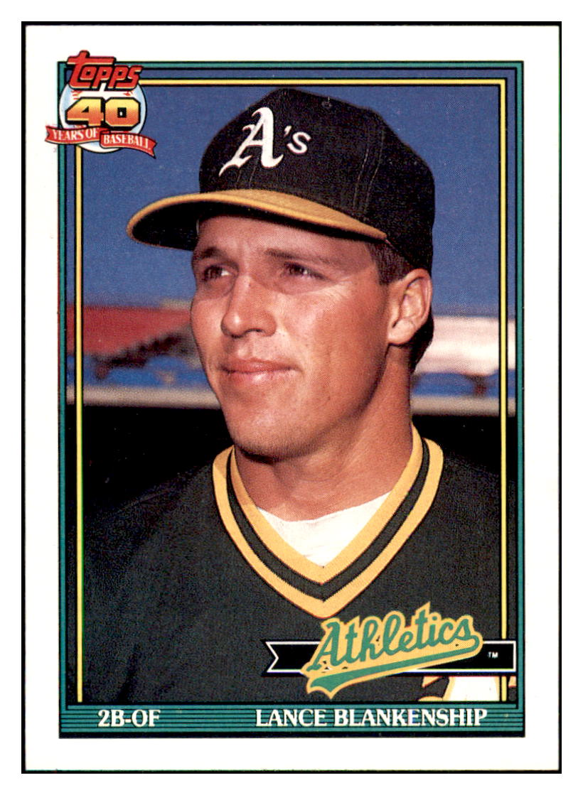 1991 Topps Lance
  Blankenship    Oakland Athletics
  Baseball Card GMMGC simple Xclusive Collectibles   