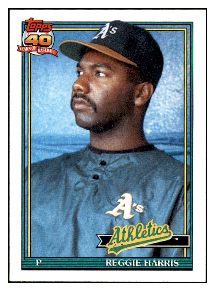 1991 Topps Reggie
  Harris    Oakland Athletics Baseball
  Card GMMGC simple Xclusive Collectibles   