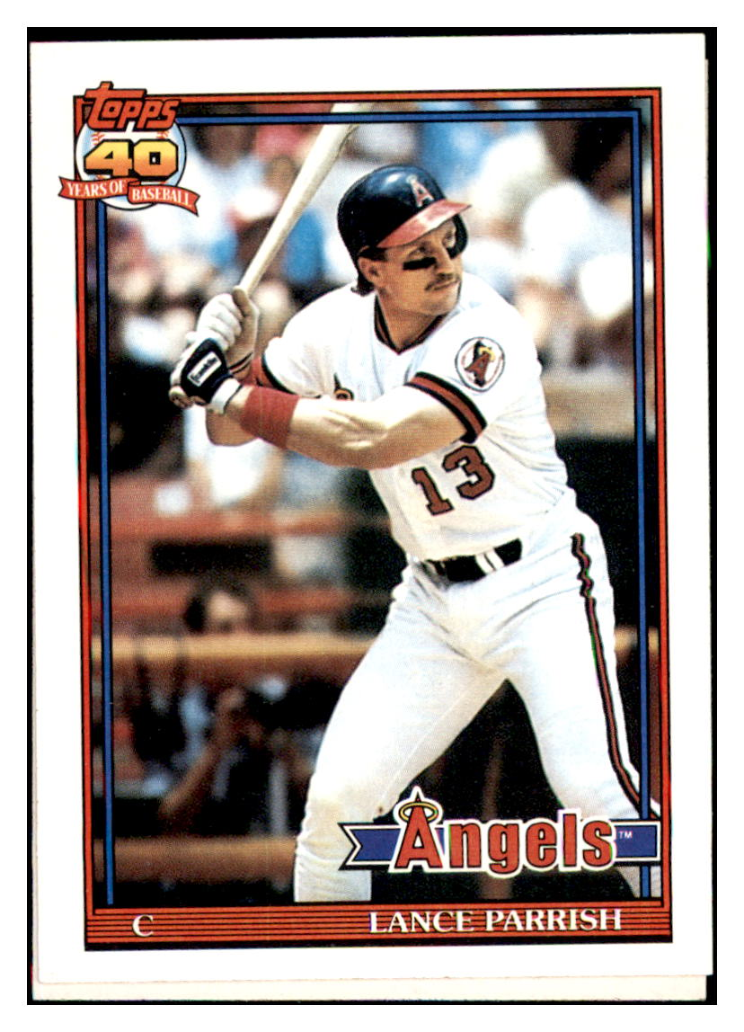 1991 Topps Lance Parrish
California Angels Baseball Card
  GMMGC simple Xclusive Collectibles   
