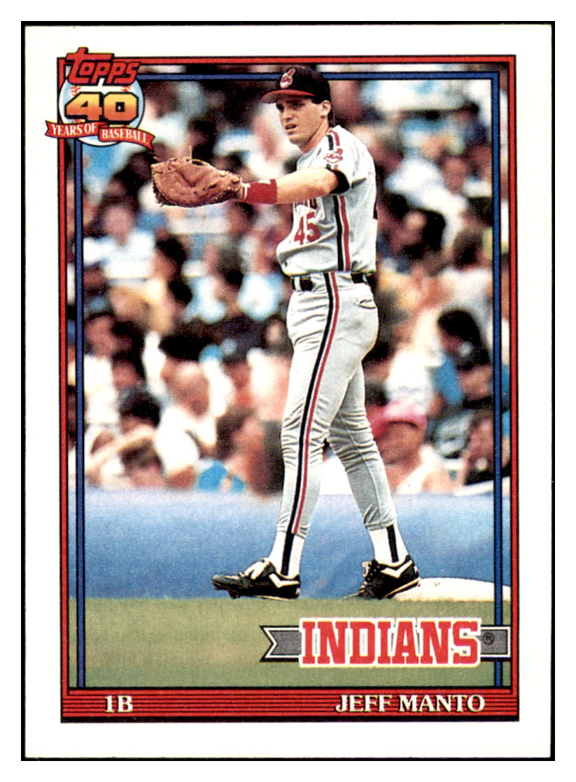 1991 Topps Jeff Manto    Cleveland Indians Baseball Card GMMGC_1a simple Xclusive Collectibles   