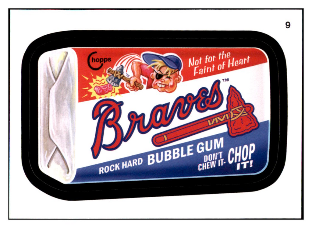 2016 Topps MLB Wacky Packages Braves Bubble Gum Black Ludlow Back