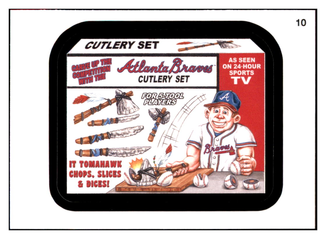 2016 Topps MLB Wacky
  Packages Braves Cutlery Set Green Turf Border 
  Atlanta Braves Baseball Card GMMGD simple Xclusive Collectibles   