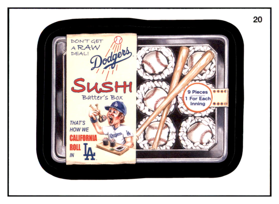 2016 Topps MLB Wacky
  Packages Dodgers Sushi   Los Angeles
  Dodgers Baseball Card GMMGD simple Xclusive Collectibles   