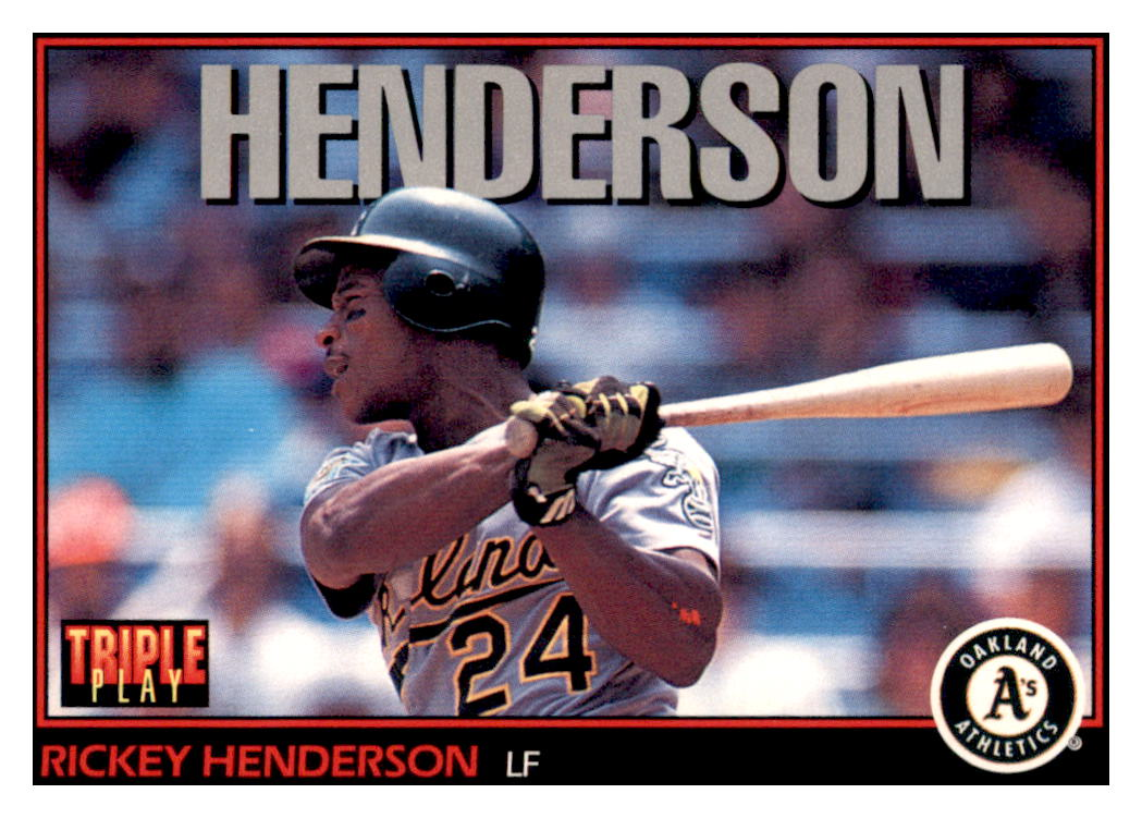 1993 Triple Play Rickey
  Henderson   Oakland Athletics Baseball
  Card GMMGD simple Xclusive Collectibles   
