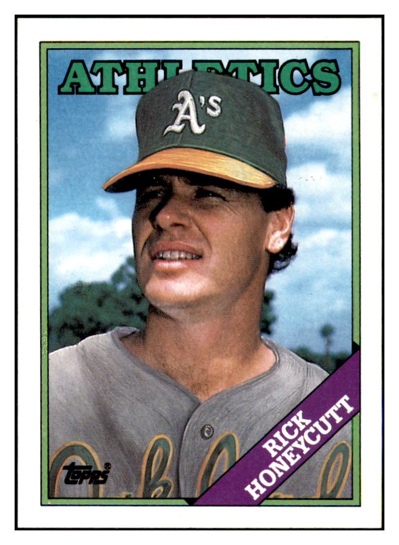 1988 Topps Rick
  Honeycutt   Oakland Athletics Baseball
  Card GMMGD simple Xclusive Collectibles   