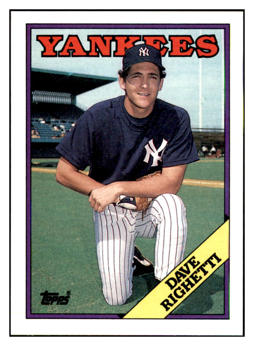 1988 Topps Dave
  Righetti   New York Yankees Baseball
  Card GMMGD simple Xclusive Collectibles   