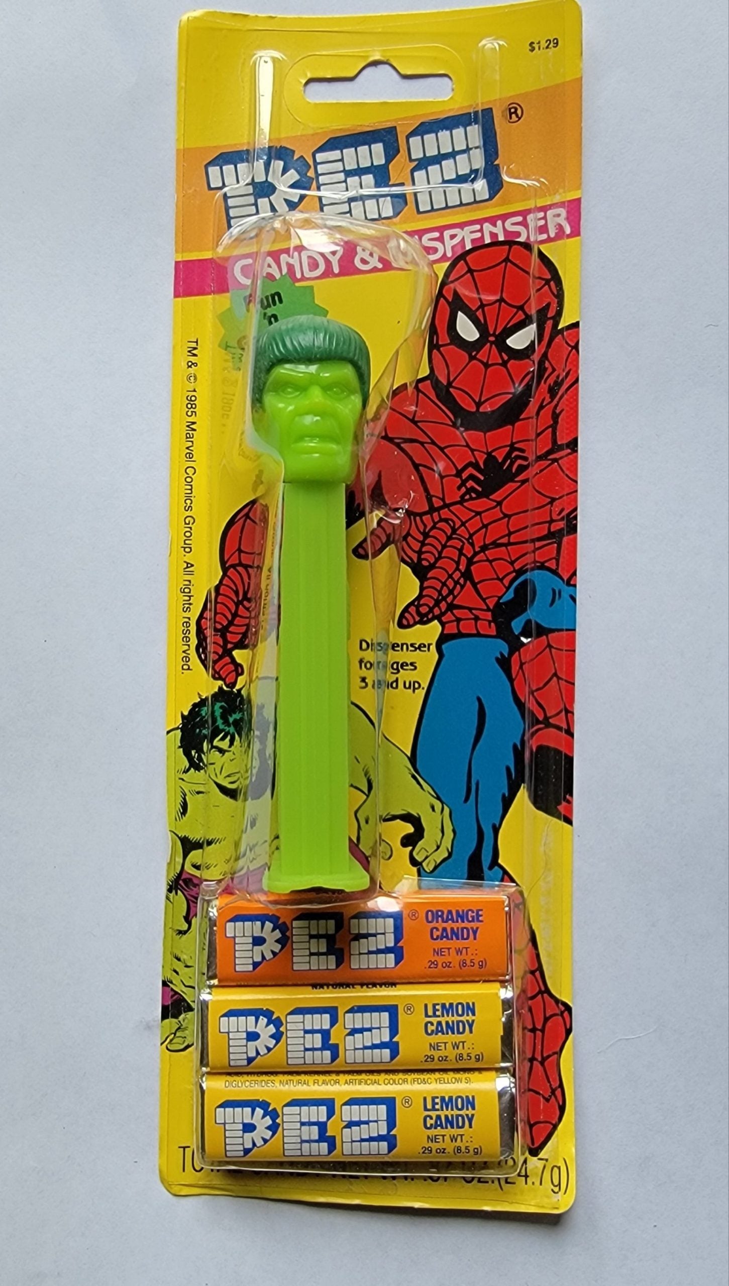 Vintage Hulk & Marvel Pez Dispenser with Card & Original Packaging simple Xclusive Collectibles   