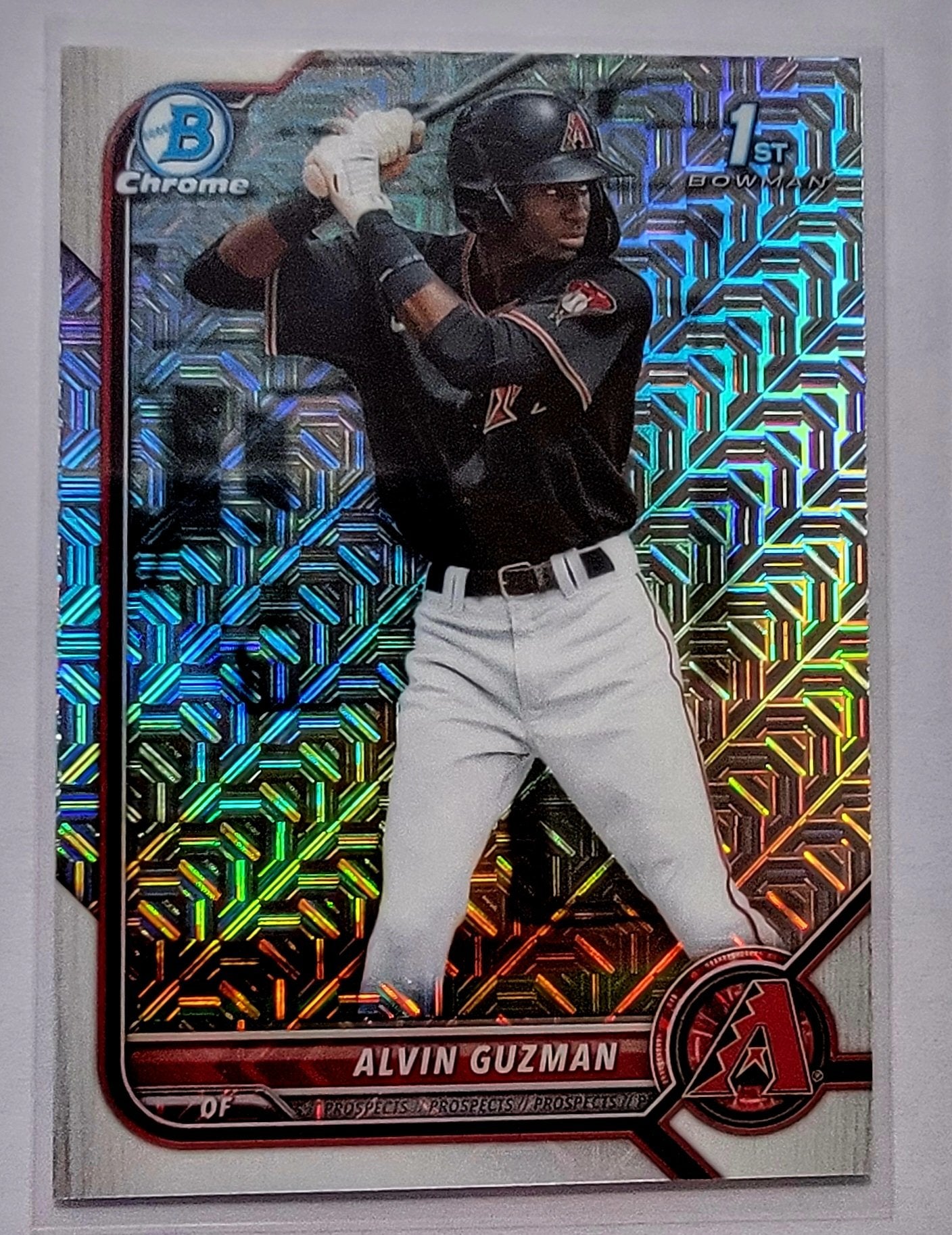 2022 Bowman Chrome Alvin Guzmon Mojo Refractor Baseball Card AVM1 simple Xclusive Collectibles   