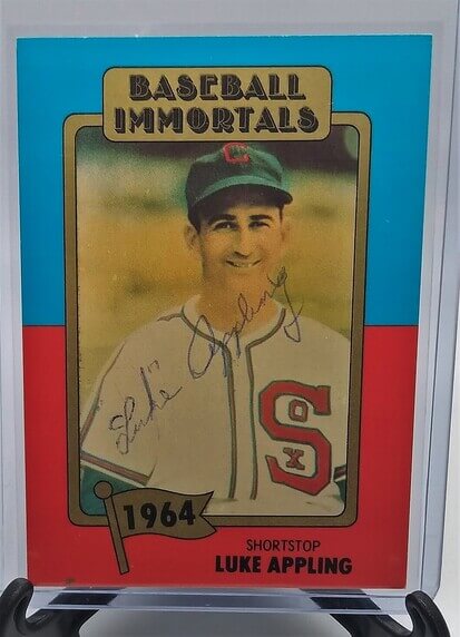1980 Baseball Immortals #95 Autographed Luke Appling Hand Signed White Sox HOF Baseball Card simple Xclusive Collectibles   