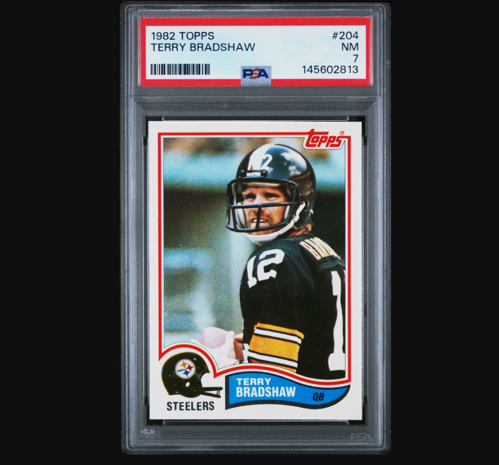 ペレ　ジャージカード Terry Bradshaw 1982 Topps #204 PSA 7 Steelers Vintage Card