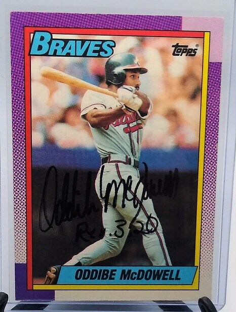 1990 Topps Oddibe McDowell In-Person Hand Signed Autographed Baseball Card simple Xclusive Collectibles   