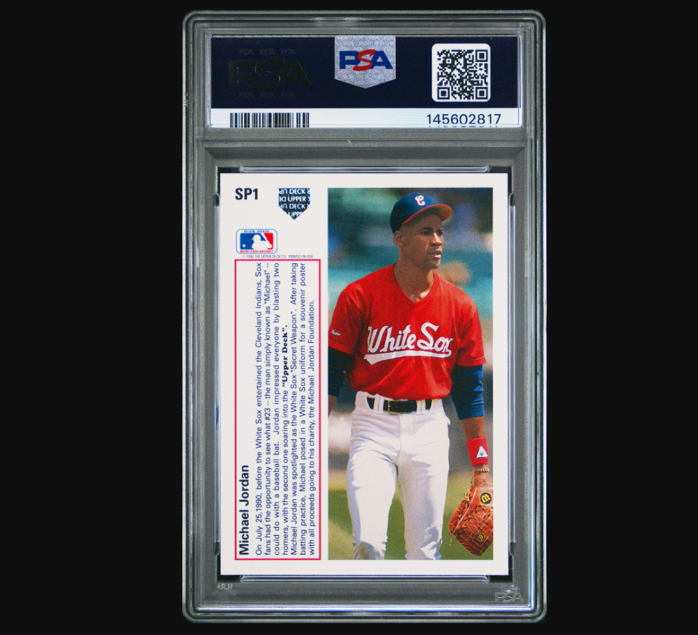 PSA Graded Michael Jordan Baseball Card back