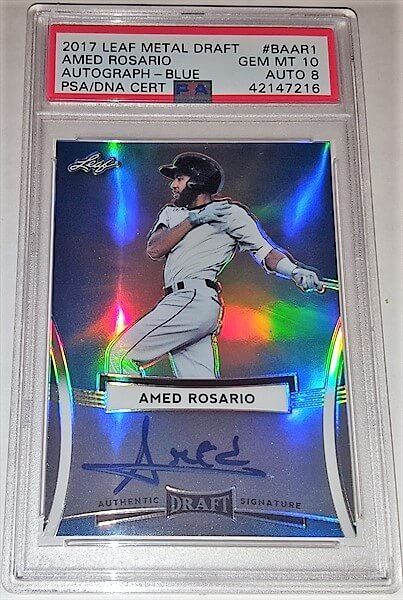 2017 Leaf Metal Draft Amed Rosario Dual Graded Autographed Baseball Card simple Xclusive Collectibles   