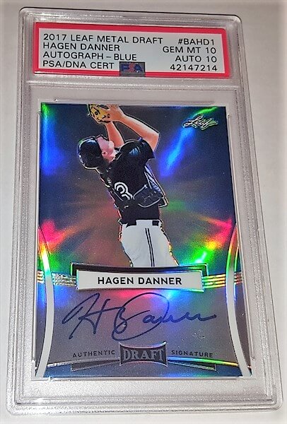 2017 Leaf Metal Draft Hagen Daner Dual Graded Autographed Baseball Card (Copy) simple Xclusive Collectibles   