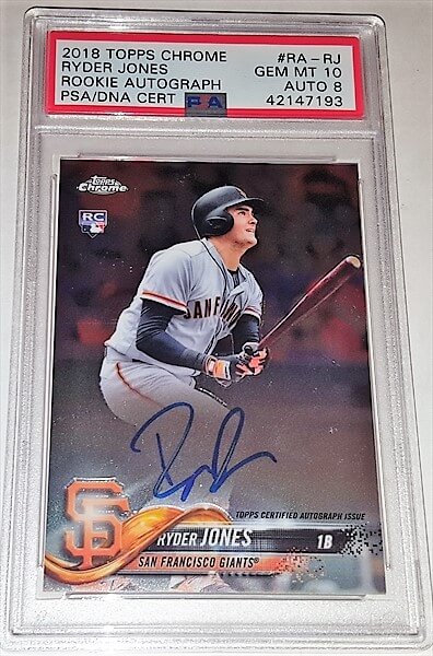 2018 Topps Chrome Ryder Jones PSA Dual Graded 10 Rookie Autographed Baseball Card (Copy) simple Xclusive Collectibles   