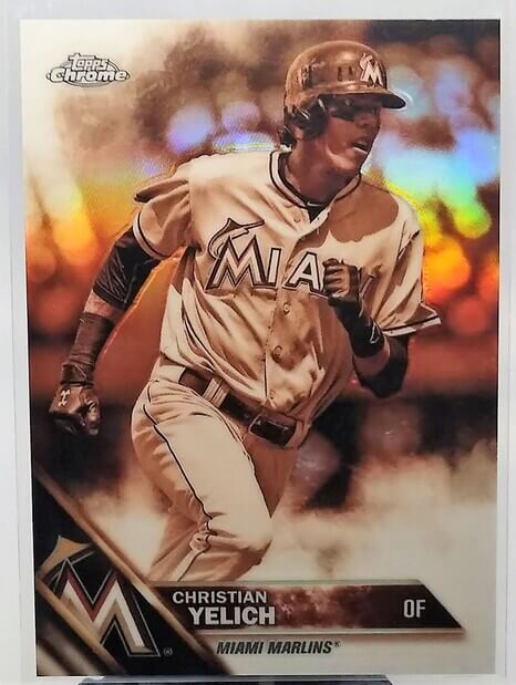 2018 Topps Chrome Christian Yelich Sepia Refractor Baseball Card simple Xclusive Collectibles   