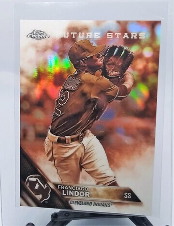 2018 Topps Chrome Francisco Lindor Sepia Refractor Baseball Card simple Xclusive Collectibles   