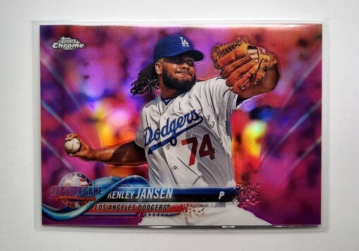 2018 Topps Chrome Kenley Jansen Pink Refractor Baseball Card simple Xclusive Collectibles   