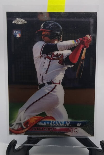 2018 Topps Chrome Ronald Acuna Junior Rookie Baseball Card simple Xclusive Collectibles   