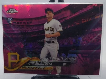 2018 Topps Chrome Update Austin Meadows Pink Rookie Refractor Baseball Card simple Xclusive Collectibles   