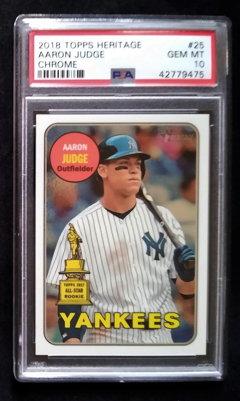 2018 Topps Heritage Aaron Judge Chrome PSA Graded 10 Baseball Card #'d/999 simple Xclusive Collectibles   