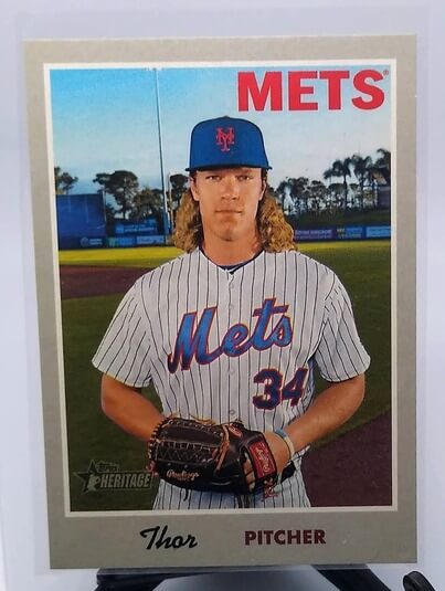 2018 Topps Heritage 'Thor' Noah Syndergaard Nickname SP Baseball Card simple Xclusive Collectibles   