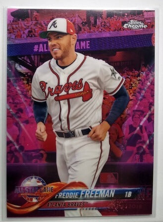 2018 Topps Chrome Update Freddie Freeman Pink Refractor Baseball Card simple Xclusive Collectibles   