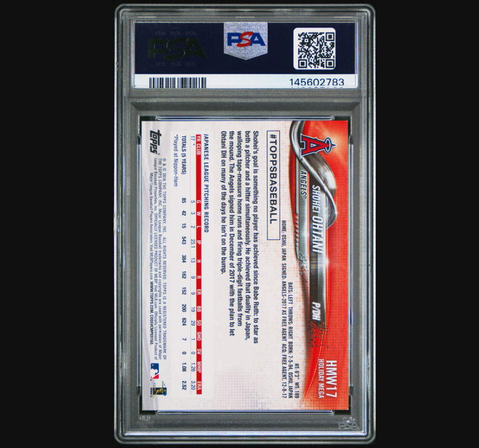 2018 Topps Holiday Shohei Ohtani #17 PSA 10 Rookie Card
