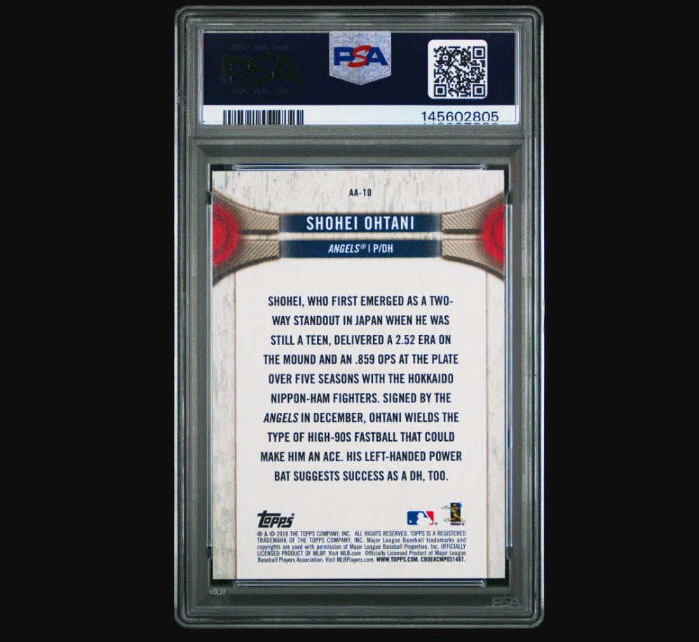 Shohei Ohtani 2018 National Baseball Card Day AA-10 SSP PSA 8 Angels