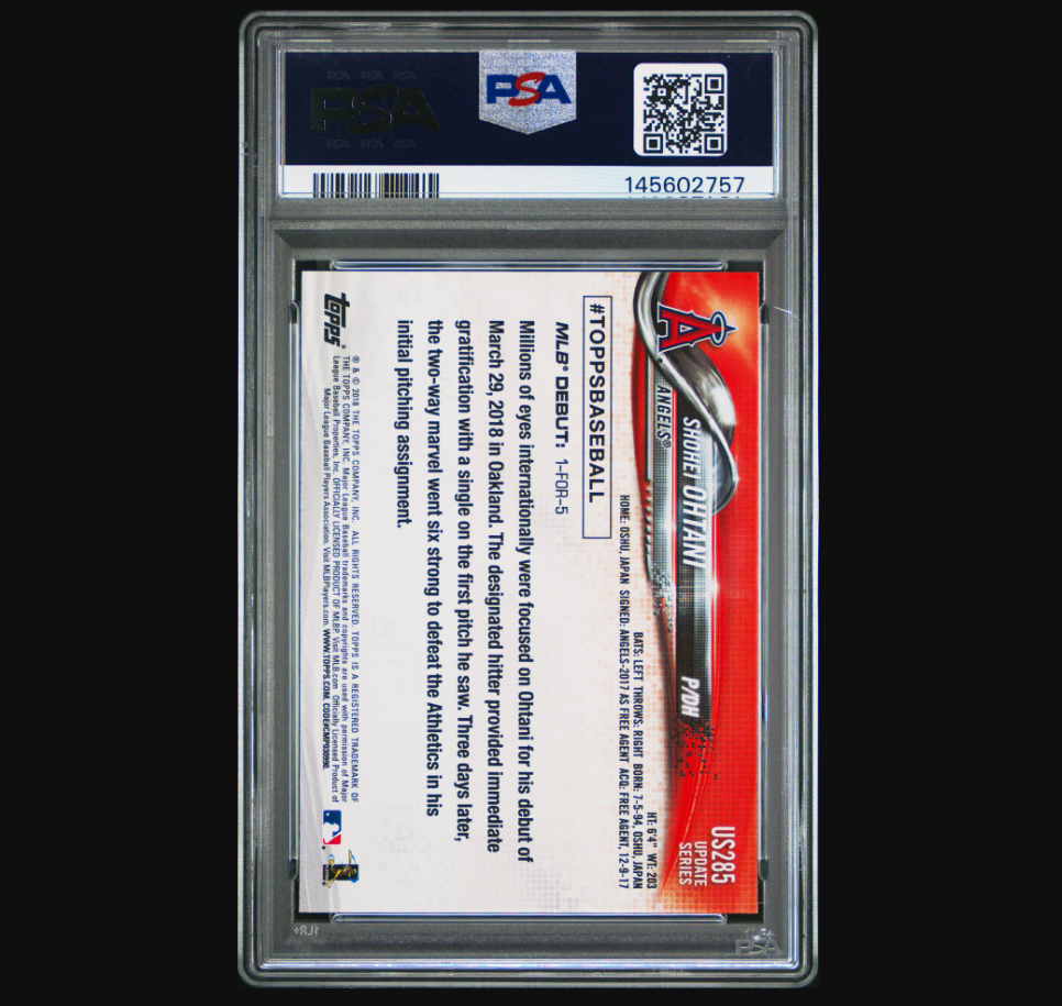 2018 Topps Chrome Update Shohei Ohtani HMT32 PSA 10 Angels Rookie Baseball Card