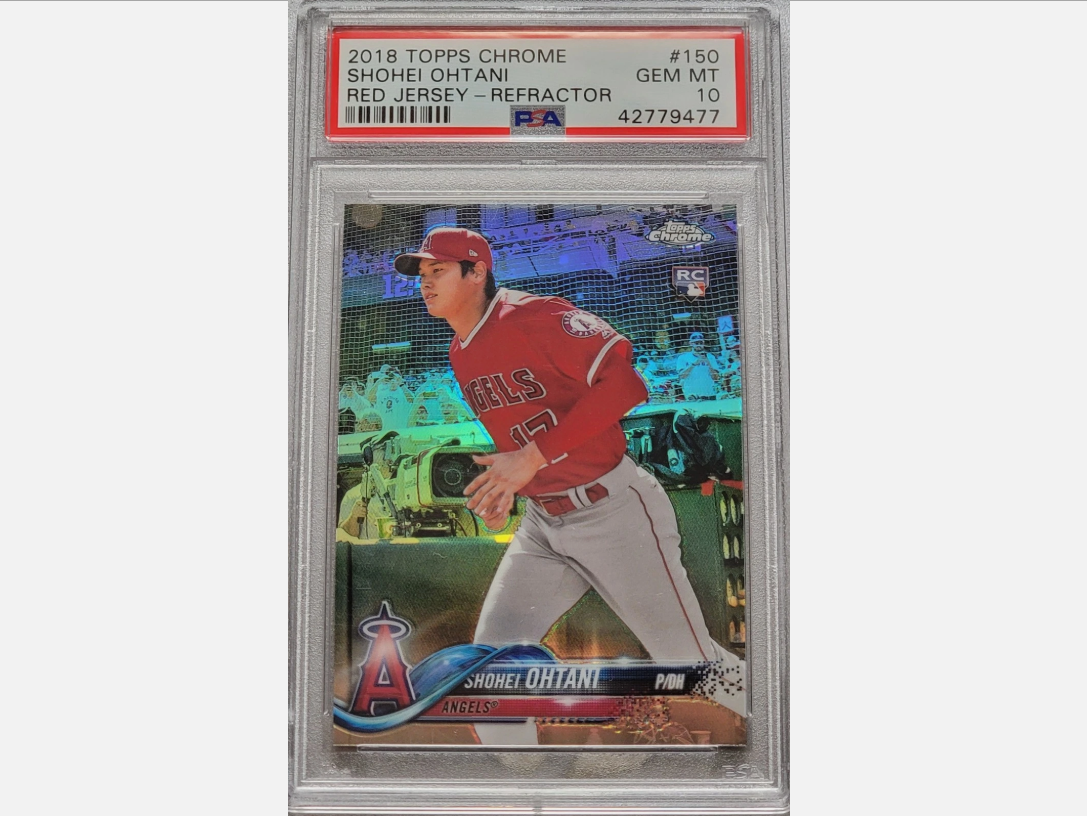 Shohei Ohtani 2018 Topps Chrome SSP Red Jersey Running PSA 10