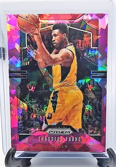 2019-20 Panini Prizm Thaddeus Young Pink Cracked Ice Refractor Basketball Card simple Xclusive Collectibles   