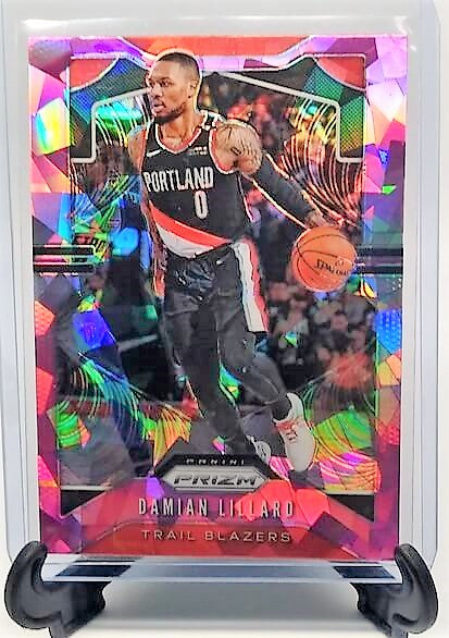 2019-20 Panini Prizm Damian Lillard Pink Cracked Ice Refractor Basketball Card simple Xclusive Collectibles   