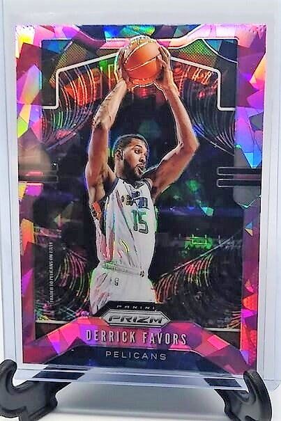2019-20 Panini Prizm Derrick Favors Pink Cracked Ice Refractor Basketball Card simple Xclusive Collectibles   
