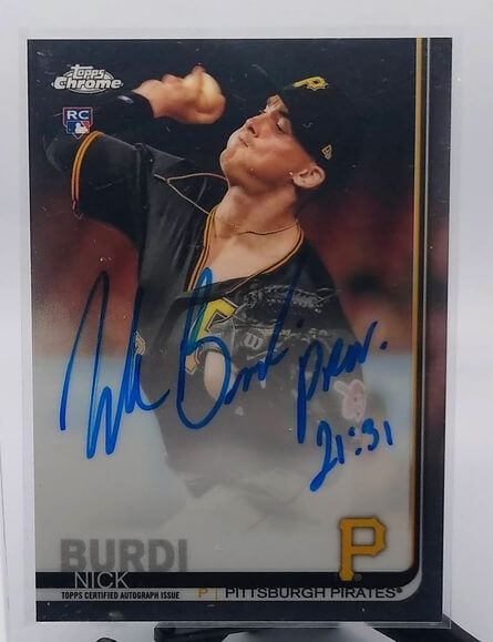 2019 Topps Chrome Nick Burdi Autographed Baseball Card simple Xclusive Collectibles   