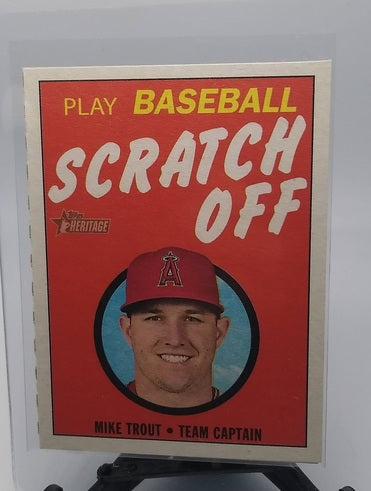 2019 Topps Heritage Mike Trout Scratch Off Baseball Card simple Xclusive Collectibles   
