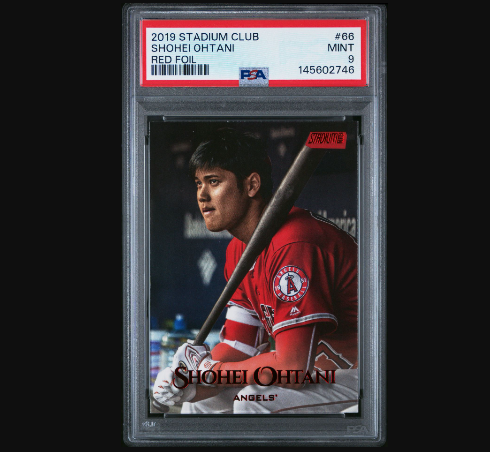 2019 Topps Stadium Club Shohei Ohtani #66 Red Foil PSA 9 Baseball Card