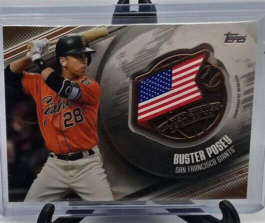 2020 Topps Buster Posey Serial Numbered /50 Global Game Medallion Baseball Card simple Xclusive Collectibles   