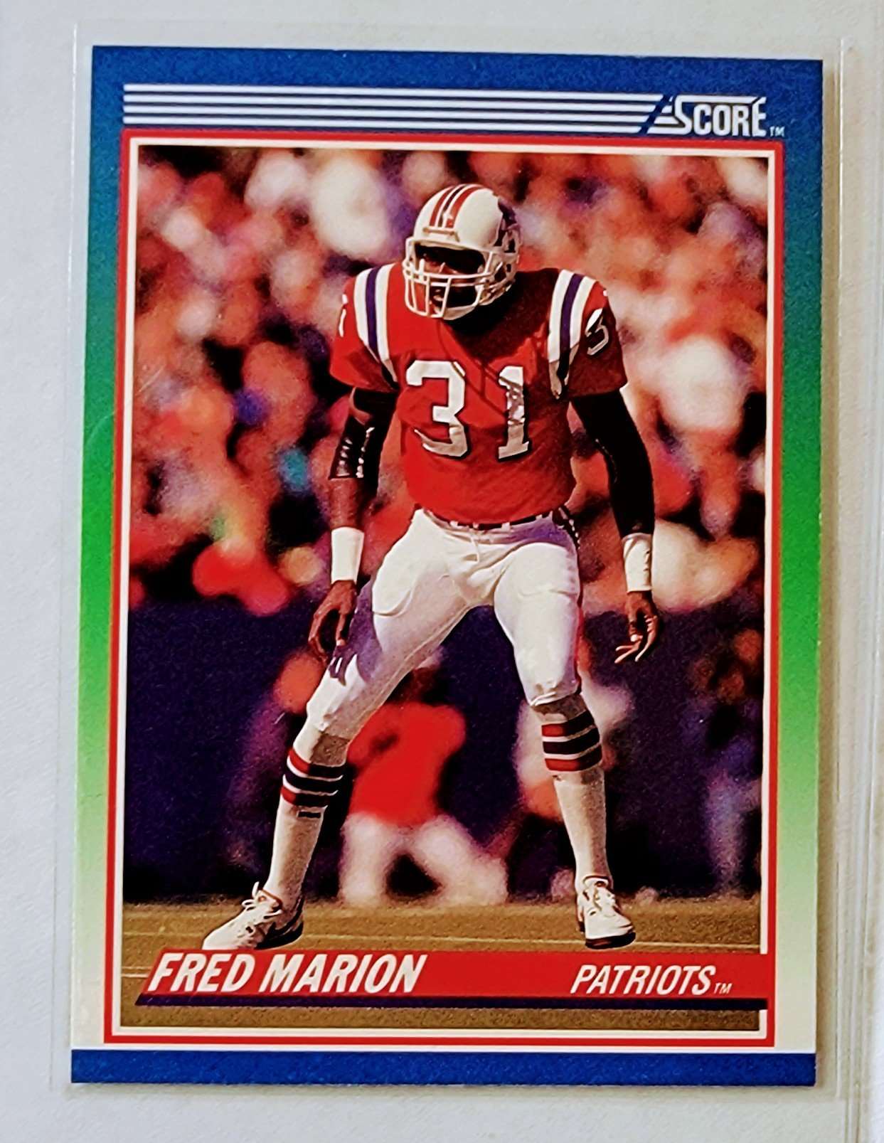1990 Score Fred Marion Football Card AVM1 simple Xclusive Collectibles   