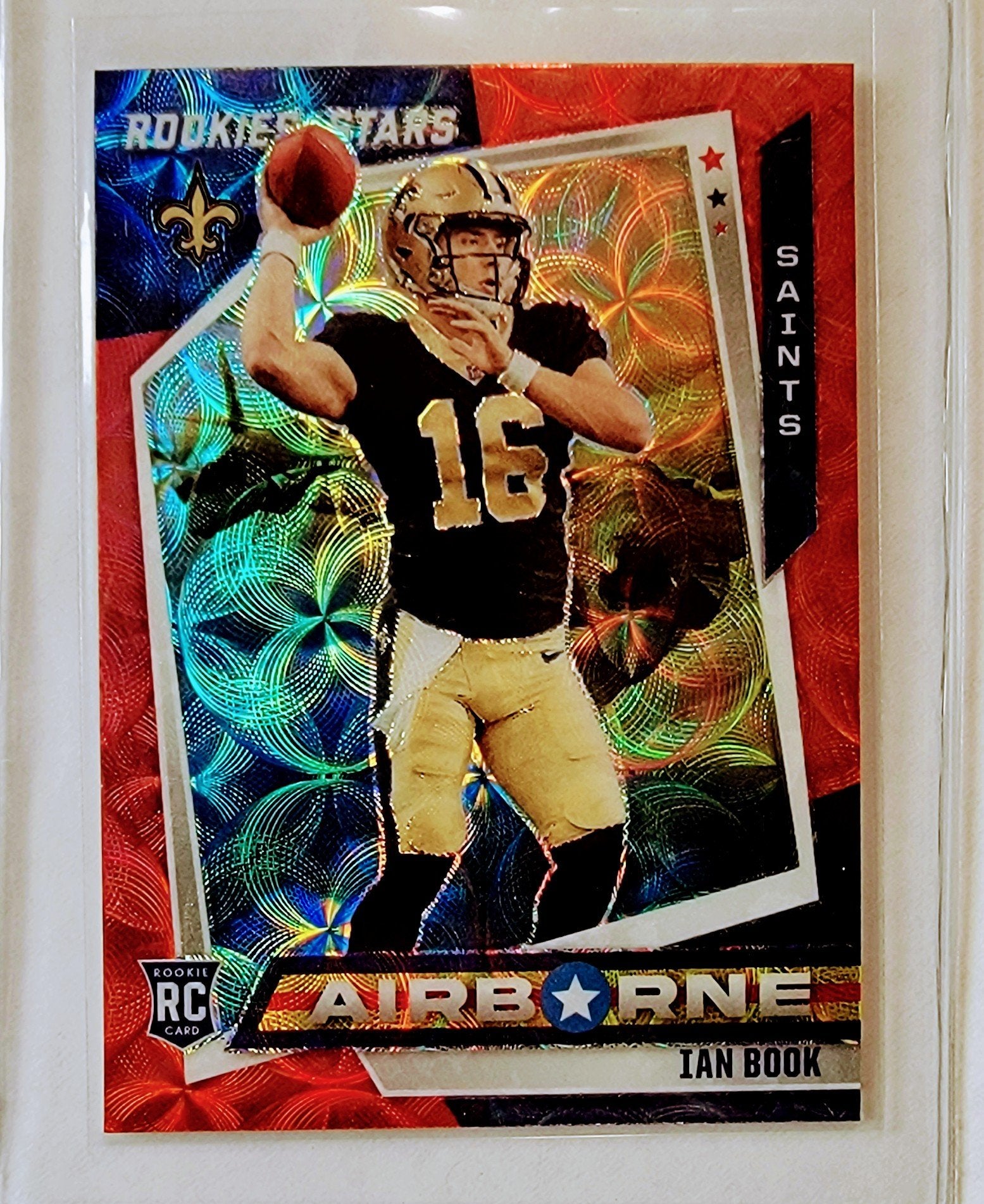 2021 Panini Rookies and Stars Ian Book Airborne Refractor Football Card AVM1 simple Xclusive Collectibles   