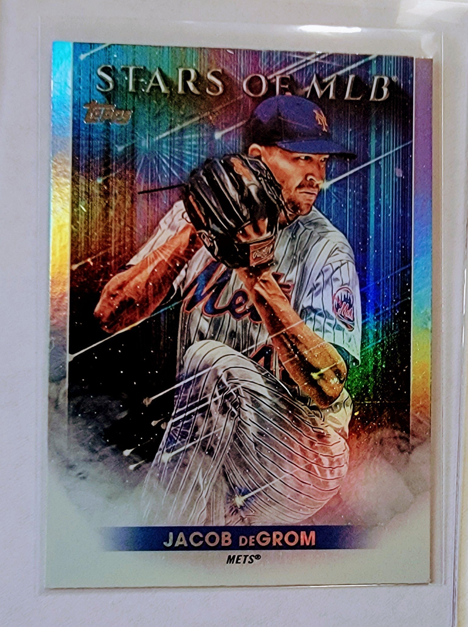 2022 Topps Jacob DeGrom Stars of the MLB Foil Refractor Baseball Card